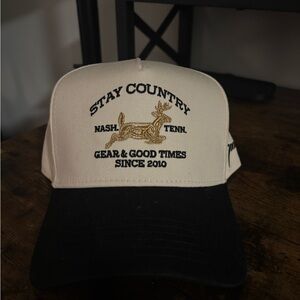 Black and White Trucker Hat with Mesh Back